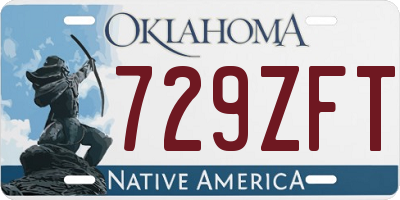 OK license plate 729ZFT