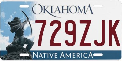 OK license plate 729ZJK