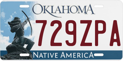 OK license plate 729ZPA