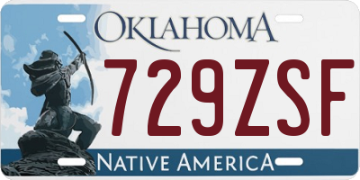OK license plate 729ZSF