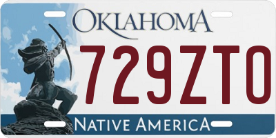 OK license plate 729ZTO