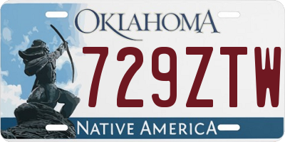 OK license plate 729ZTW