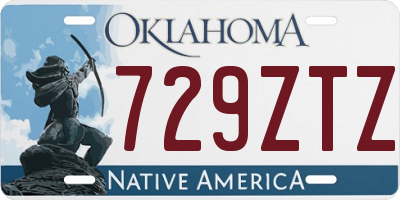 OK license plate 729ZTZ