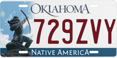 OK license plate 729ZVY