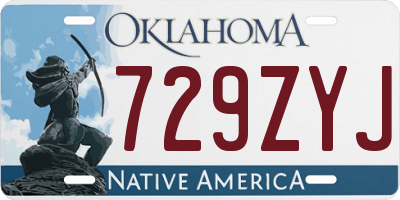 OK license plate 729ZYJ
