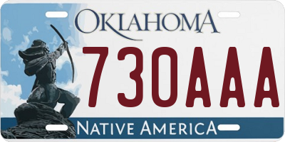 OK license plate 730AAA