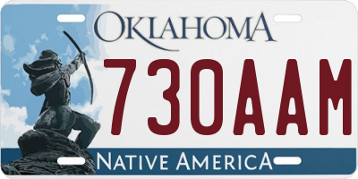 OK license plate 730AAM