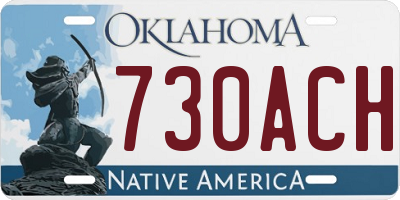 OK license plate 730ACH