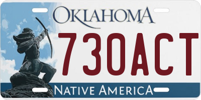 OK license plate 730ACT