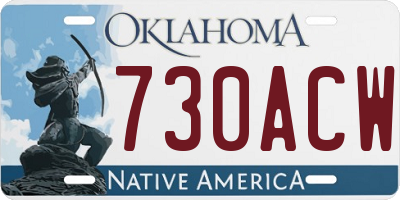 OK license plate 730ACW