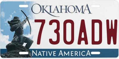 OK license plate 730ADW
