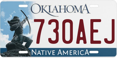 OK license plate 730AEJ