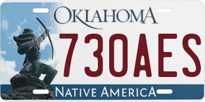 OK license plate 730AES