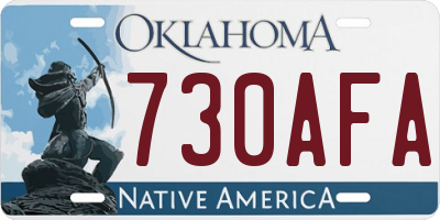 OK license plate 730AFA