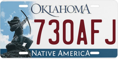 OK license plate 730AFJ