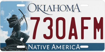OK license plate 730AFM