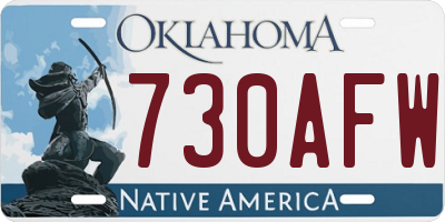 OK license plate 730AFW