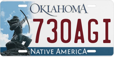 OK license plate 730AGI
