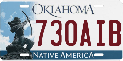OK license plate 730AIB