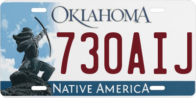 OK license plate 730AIJ