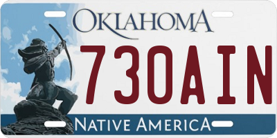 OK license plate 730AIN