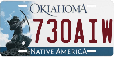 OK license plate 730AIW