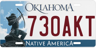 OK license plate 730AKT