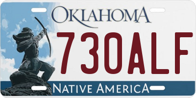 OK license plate 730ALF