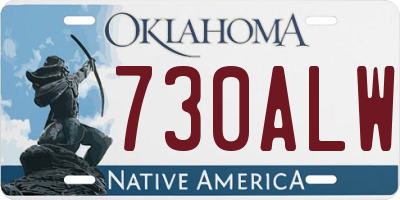 OK license plate 730ALW