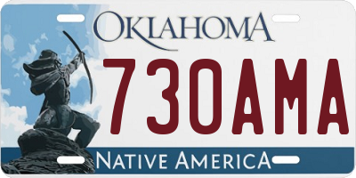 OK license plate 730AMA