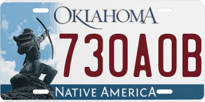 OK license plate 730AOB