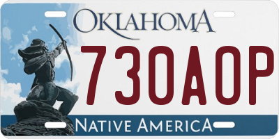 OK license plate 730AOP