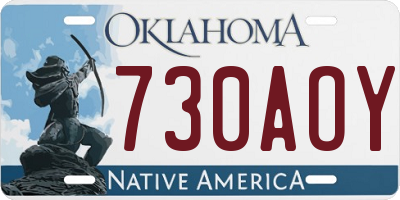 OK license plate 730AOY