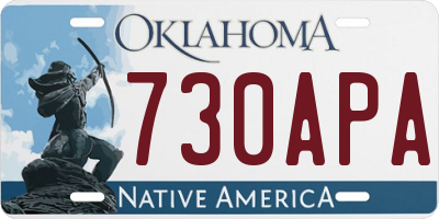 OK license plate 730APA