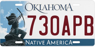 OK license plate 730APB