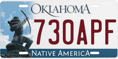 OK license plate 730APF