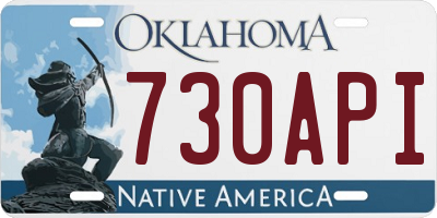 OK license plate 730API