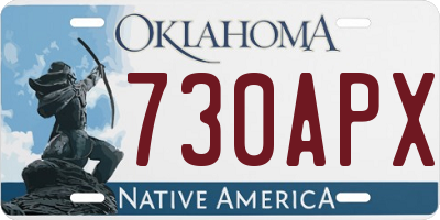 OK license plate 730APX