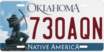 OK license plate 730AQN