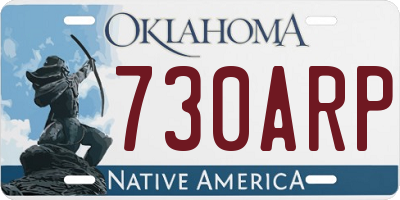 OK license plate 730ARP