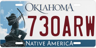 OK license plate 730ARW