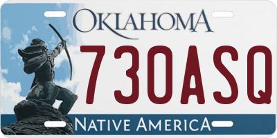 OK license plate 730ASQ