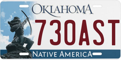 OK license plate 730AST