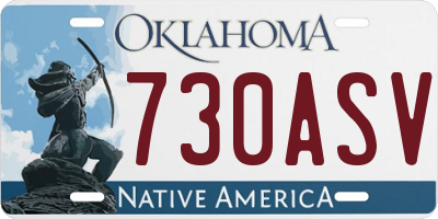 OK license plate 730ASV