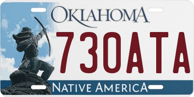 OK license plate 730ATA