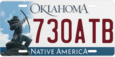 OK license plate 730ATB