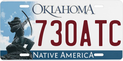 OK license plate 730ATC