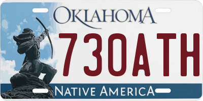 OK license plate 730ATH