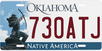 OK license plate 730ATJ