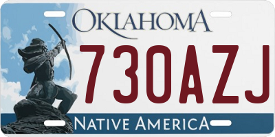 OK license plate 730AZJ